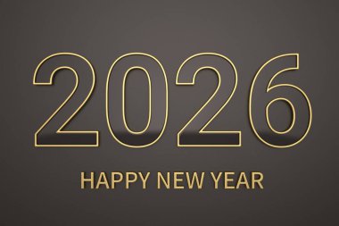 Mutlu yıllar arkaplan 3d Siyah Arkaplan Altın Harfler.