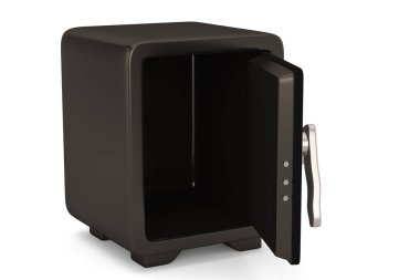 Siyah kasa beyaz arka planda izole edilmiş. 3B illüstrasyon.