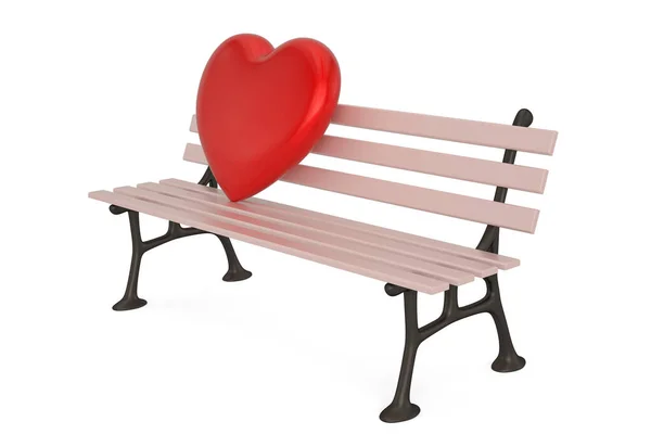 Bench Heart Isolated White Background Illustration — Stock Photo, Image
