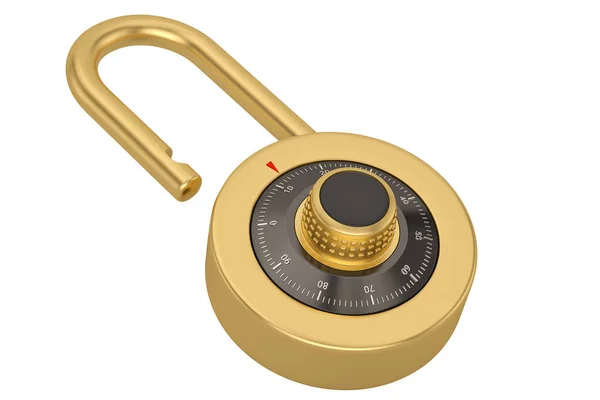 Biztonsági Kód Lock Lakat Elszigetelt Fehér Háttér Illusztráció — Stock Fotó