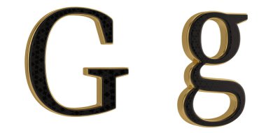 Beyaz arka planda izole edilmiş lüks altın alfabe. 3B illüstrasyon.