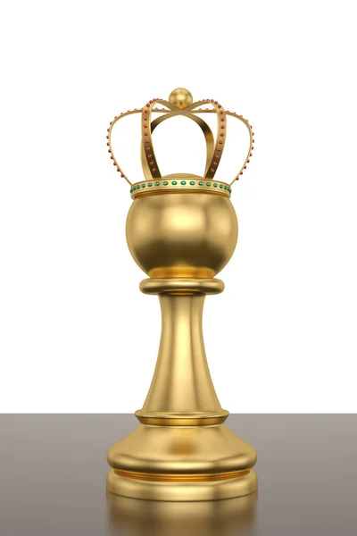 Chess Pawn Crown Isolated White Background Illustration — Stock Photo, Image