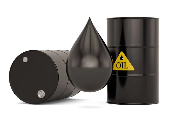 Нефтяные Бочки Изолированы Белом Фоне Иллюстрация — стоковое фото