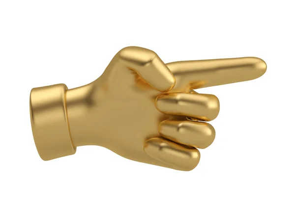 Golden Cartoon Hand Isolerad Vit Bakgrund Illustration — Stockfoto