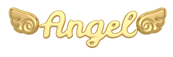 Andělské Logo Křídly Izolovanými Bílém Pozadí Ilustrace — Stock fotografie