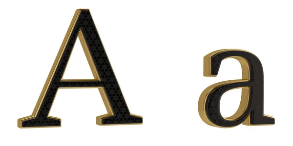 Luxury Golden Alphabet Isolated White Background Illustration — Stock Photo, Image