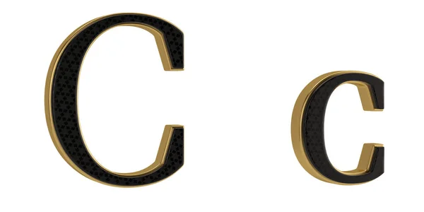 Alfabeto Dourado Luxo Isolado Sobre Fundo Branco Ilustração — Fotografia de Stock