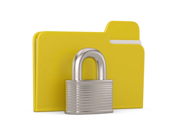 Data Security Concept Folder Lock Isolated White Background Illustration — Stock Photo, Image
