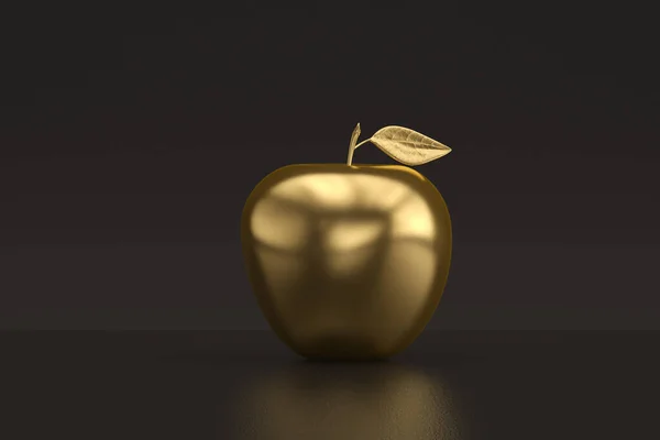 Financial Concept Gold Apple Black Background Illustration — Stock Photo, Image
