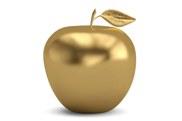 Concepto Financiero Gold Apple Aislado Sobre Fondo Blanco Ilustración —  Fotos de Stock