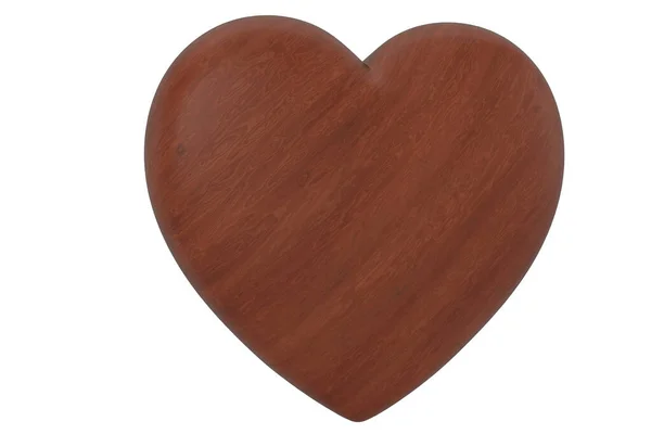 Wood Heart Isolated White Background Illustration — Stock Photo, Image