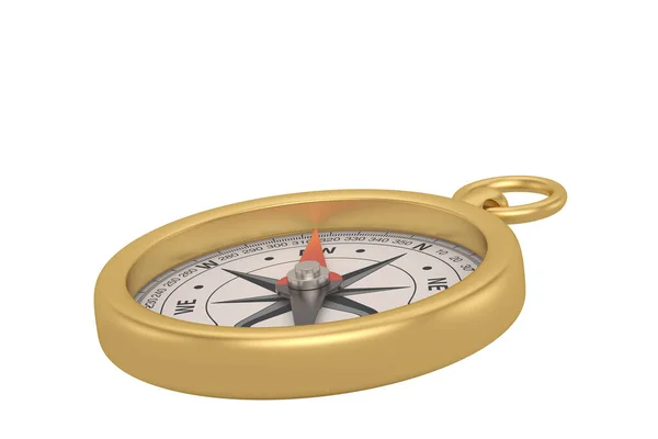 Złoty Kompas Odizolowany Białym Tle Ilustracja — Zdjęcie stockowe
