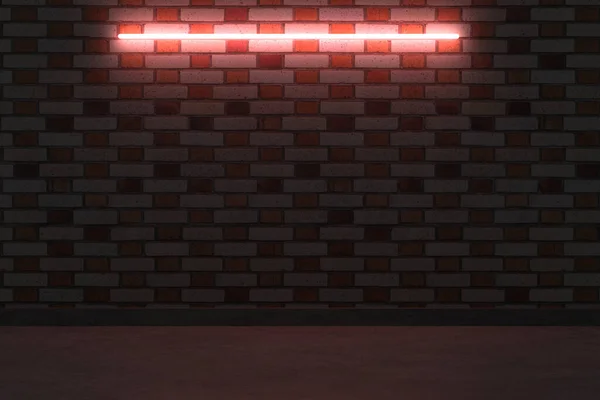 Arka Planda Neon Işıkları Olan Tuğla Duvar Illüstrasyon — Stok fotoğraf