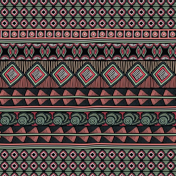 Patrón geométrico étnico oriental sin costura. Diseño tradicional garabateado a mano para alfombra, papel pintado, textil y tela. Bordado ilustración vectorial estilizada . — Archivo Imágenes Vectoriales