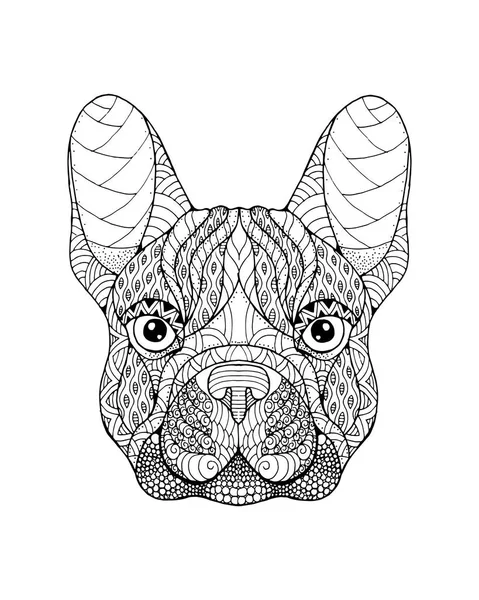 Bouledogue français zentangle pour chien stylisé. Illustrat vectoriel à main levée Graphismes Vectoriels