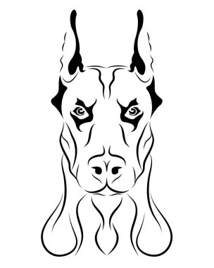 Doberman köpek Hat sanatı, kabile. Serbest çizim vektör çizim