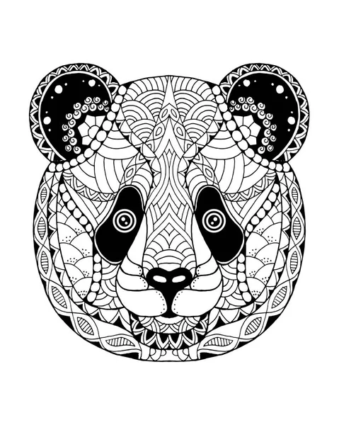 Panda bear zentangle stylized. Freehand vector illustration — Stock Vector