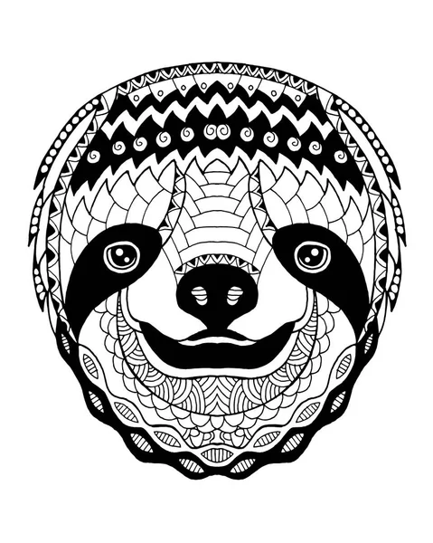 ナマケモノ zentangle 様式します。フリーハンドのベクトル図 — ストックベクタ