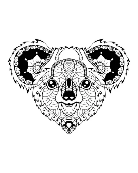 Koala ours zentangle stylisé. Illustration vectorielle à main levée Vecteur En Vente