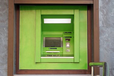 Açık Atm para çekme makinesi. 