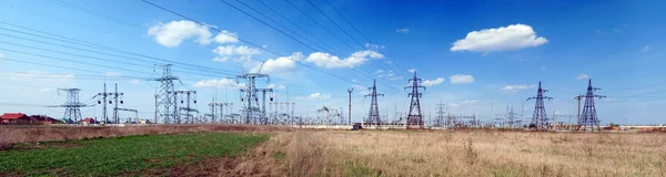 Yüksek gerilim Trafo Merkezi panoramik görüntü. 