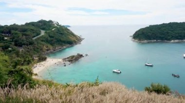 Güzel tropikal adanın havadan görünüşü