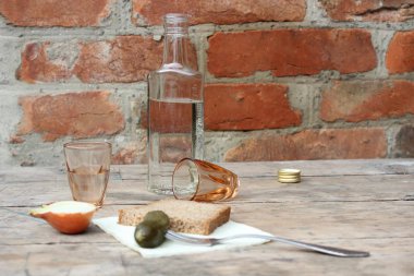 Rus votka ve geleneksel snack