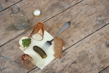 Rus votka ve geleneksel snack