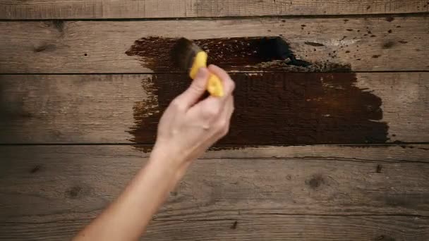 Designer peinture table en bois — Video