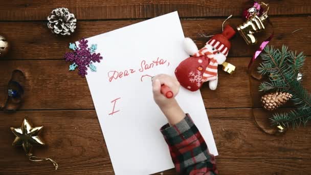 Christmas letter to Santa Claus — Stock Video