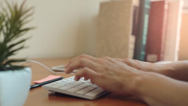 Mujer escribiendo en el teclado — Vídeos de Stock