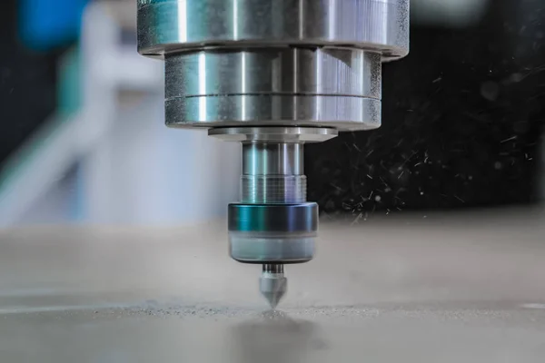 Spindle with a milling cutter inserted into the collet. cnc machine.