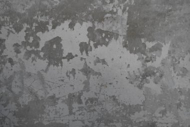 Eski püskü bir beton duvar arka plan. Beton peeling doku. Zemin klasik kırık gri beton.