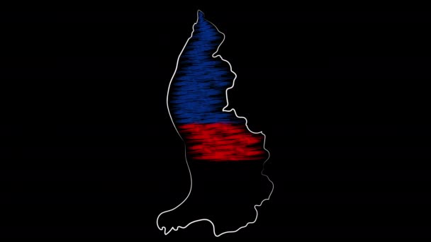 Liechtenstein coloring the map and flag. Motion design. — Stock Video