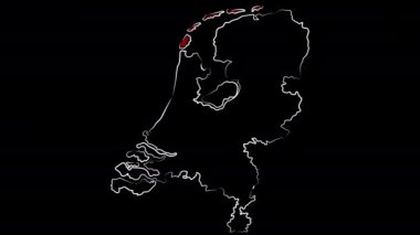 Eindhoven Hollanda haritayı ve bayrağı boyuyor. Hareket tasarımı.