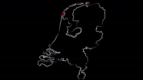 Eindhoven Netherland colorindo o mapa e a bandeira. Desenho de movimento . — Vídeo de Stock