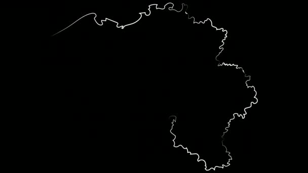Namur Belgien färga kartan och flaggan. Rörelsesätt. — Stockvideo