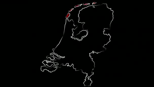 Arnhem Netherland coloring the map and flag. Motion design. — Stock Video