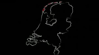 Leiden Hollanda haritayı ve bayrağı boyuyor. Hareket tasarımı.