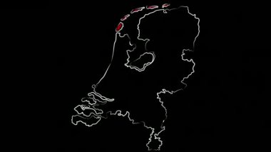 Dordrecht Hollanda haritayı ve bayrağı boyuyor. Hareket tasarımı.