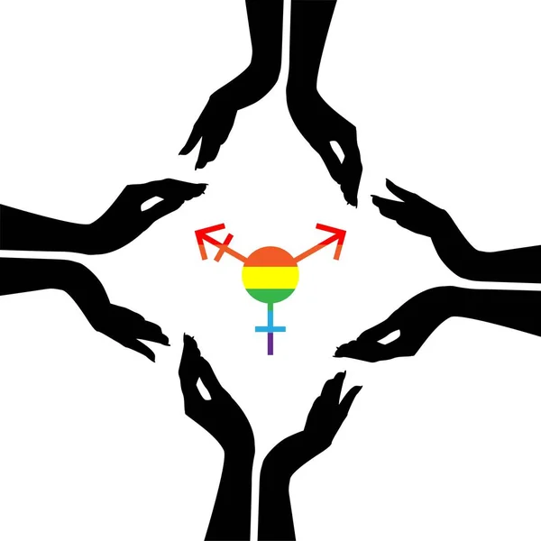 Das Konzept von lgbt, Regenbogen, Schwulen, Lesben, Transgender — Stockvektor