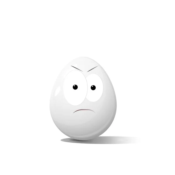Yüz ifadeleri şeklinde tavuk yumurtalarının üzerindeki yüzler, duyguları yansıtıyor. Hoşnutsuzluk kavramı. — Stok Vektör