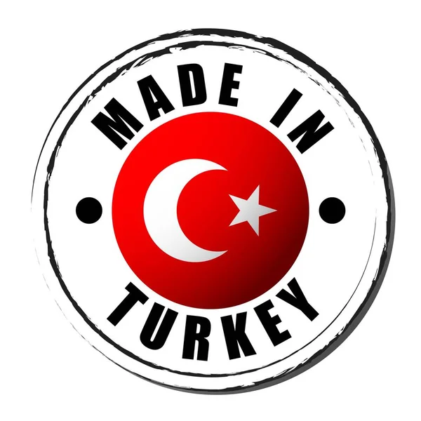 Fabriqué en Turquie colorant le drapeau. Symbole. Scellé . — Image vectorielle