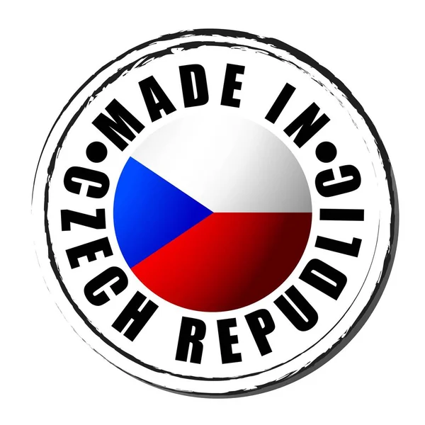 捷克共和国制造的彩旗。 符号。 封印. — 图库矢量图片