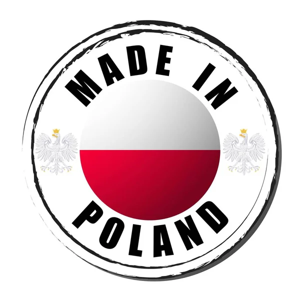 波兰制造的彩旗。 符号。 封印. — 图库矢量图片