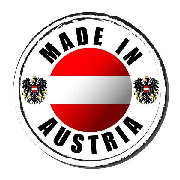 奥地利制造的彩旗。 符号。 封印. — 图库矢量图片