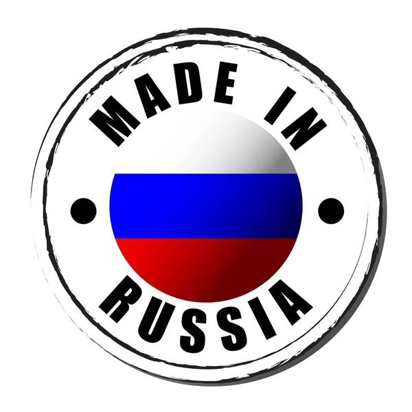 Φτιαγμένο στη Ρωσία να χρωματίζει τη σημαία. Σύμβολο. Σφραγίδα. — Διανυσματικό Αρχείο