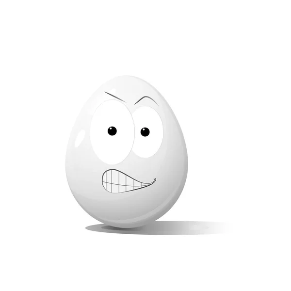 Rostos em ovos de galinha na forma de expressões faciais, refletindo emoções. O conceito de surpreso . —  Vetores de Stock
