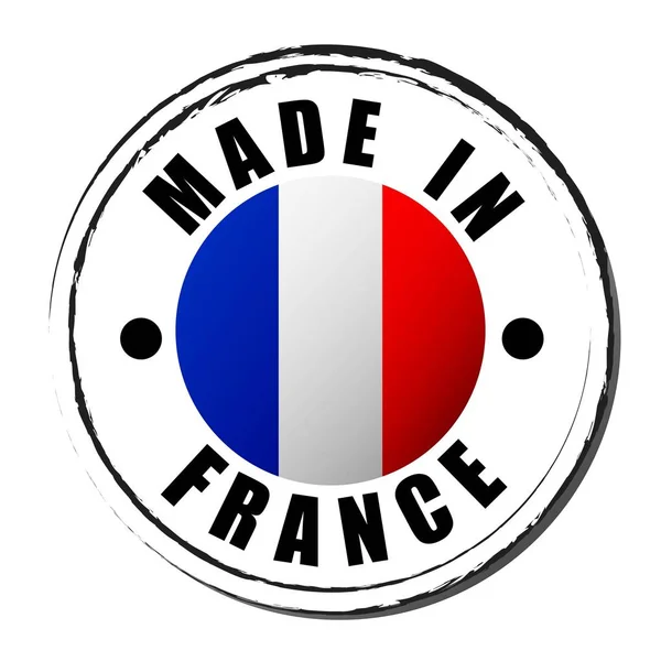 法国制造的彩旗。 符号。 封印. — 图库矢量图片