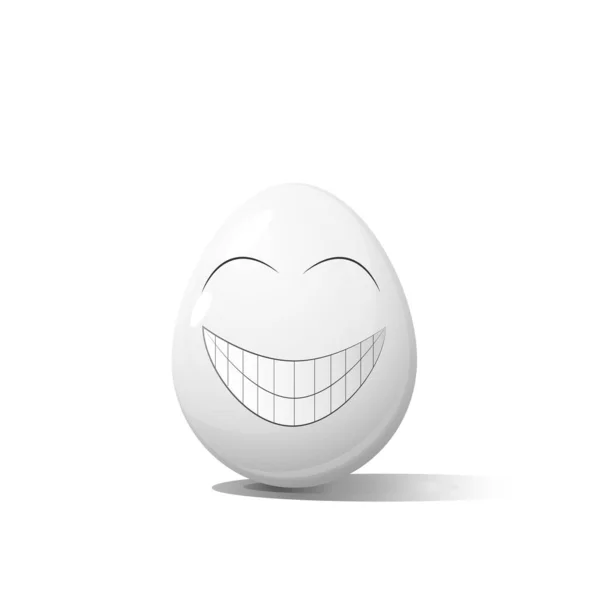 Rostros en huevos de pollo en forma de expresiones faciales, reflejando emociones. El concepto. Brillante expresión de alegría . — Vector de stock